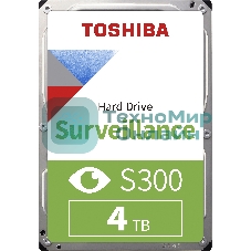 Жесткий диск Toshiba HDD SATA3 4Tb Surveillance S300 (SMR) 5400 256Mb (analog HDWT740UZSVA)