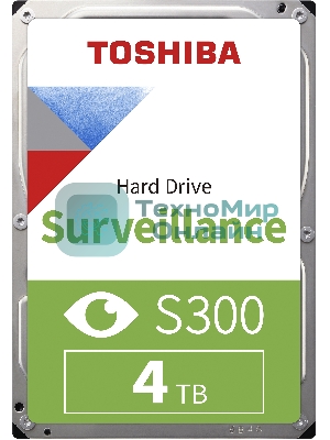 Жесткий диск Toshiba HDD SATA3 4Tb Surveillance S300 (SMR) 5400 256Mb (analog HDWT740UZSVA)