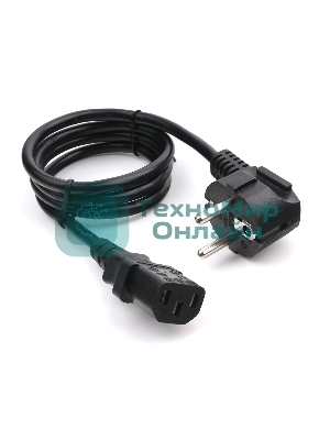 Кабель питания Cablexpert PC-186-1-1M, 1м, Schuko- C13, 3x1кв.мм, черный, с заземлением, пакет
