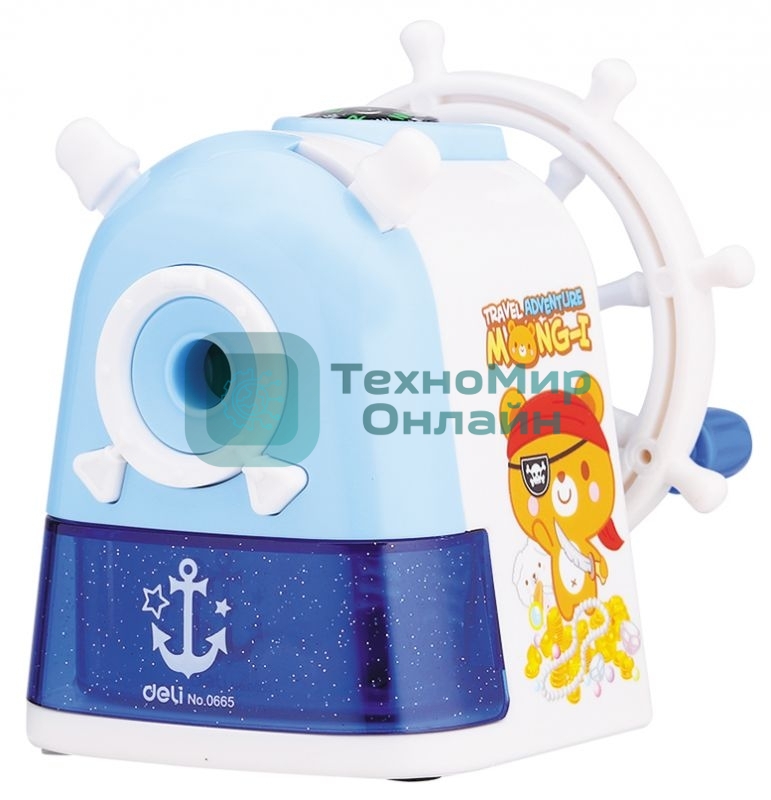 Точилка для карандашей механическая Deli Sailor E0665 1 отверстие пластик ассорти