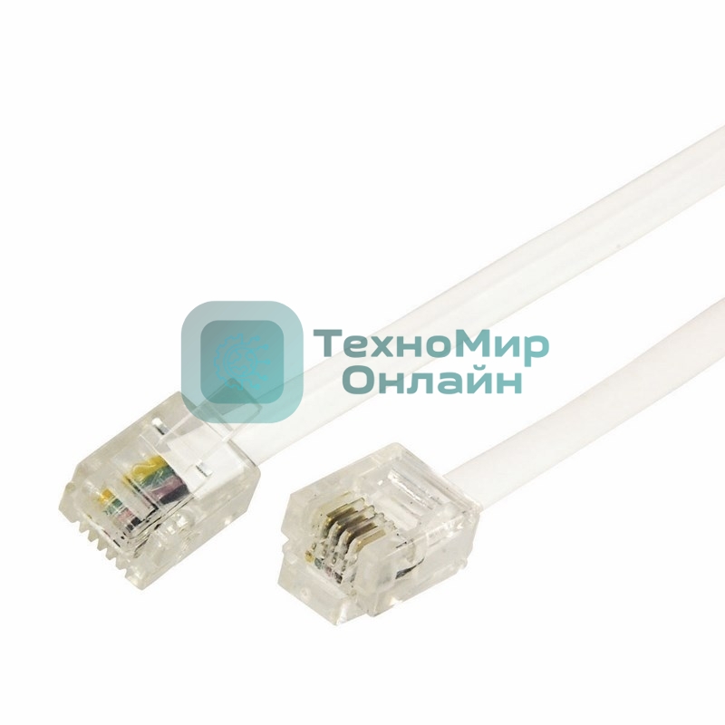 Телефонный шнур Rexant удлинитель RJ-11(6P-4C), длина 7 метров, белый