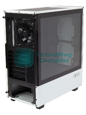 Компьютерный корпус Hiper PW81 белый без БП ATX 3x120мм 2xUSB2.0 2xUSB3.0 audio bott PSU