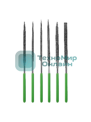 Набор надфилей алмазных Сибртех, 140х70х3, 6 шт.