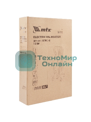 Обогреватель масляный MTX OCH-2000, белый, 2000 Вт, 20 м2, термостат