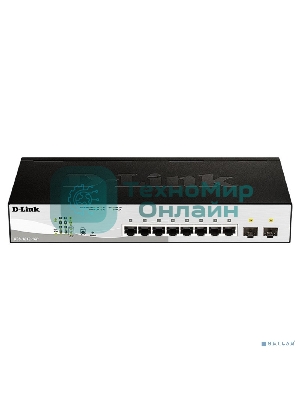 Коммутатор D-Link DGS-1210-10P/F3A, 8×1 Гбит/с + 2×1 Гбит/с SFP, настраиваемый