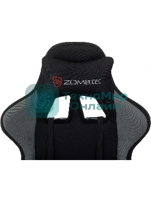 Кресло Zombie Weaver черный/серый, ткань, подголовник, подставка для ног