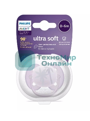Пустышка Philips Avent ultra soft, пальмы, 0-6 мес., 1 шт.