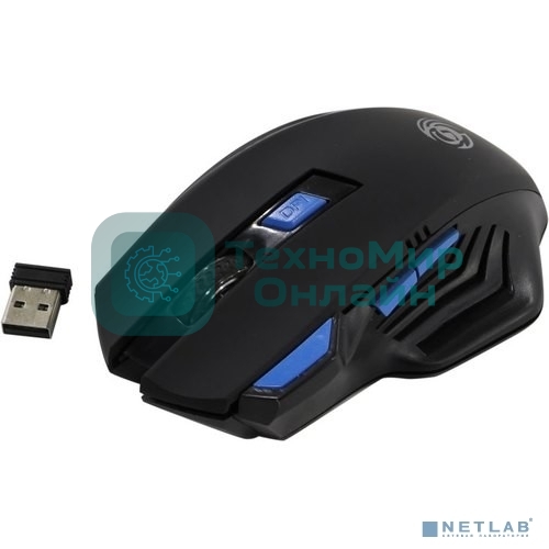 Мышь беспроводная Dialog Gan-Kata MRGK-14U черный, 1600 dpi, радиоканал, USB, кнопки - 6