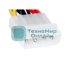 Кабель питания 2xSATA (от разъема Molex (IDE) блока питания), 15 см ExeGate