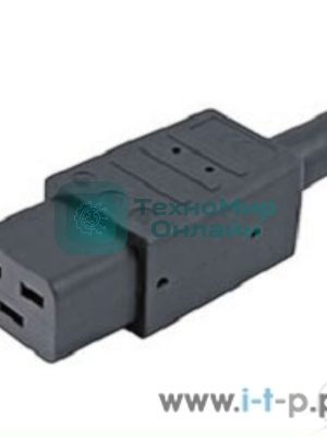 Разъемы для силового кабеля Hyperline CON-IEC320C19 Разъем IEC 60320 C19 220В 16A на кабель, контакты на винтах (плоские контакты внутри разъема), прямой