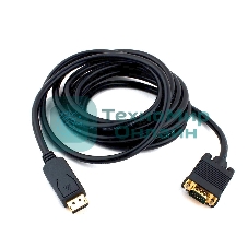Кабель DisplayPort->VGA Cablexpert CCP-DPM-VGAM-10, 3м, 20M/15M, черный, экран, пакет