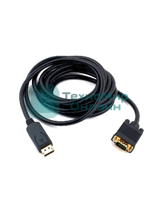 Кабель DisplayPort->VGA Cablexpert CCP-DPM-VGAM-10, 3м, 20M/15M, черный, экран, пакет