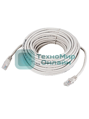 Пaтч-корд Rexant U/UTP, cat.5e, RJ45-RJ45, неэкранированный, PVC серый, 20м