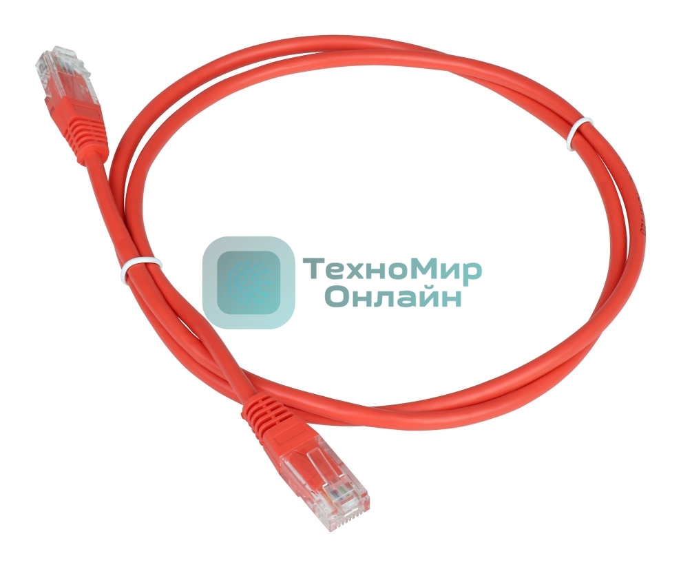 Патч-корд TWT UTP cat.5e, с заливными колпачками, 5.0 м, красный
