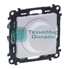 Диммер универс., с лиц. панелью, поворот. ручк., Белый