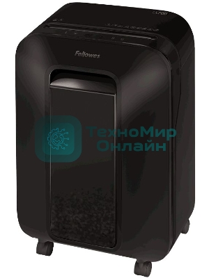 Шредер Fellowes PowerShred LX200 черный (секр.P-4)/перекрестный/12лист./22лтр./скрепки/скобы/пл.карты