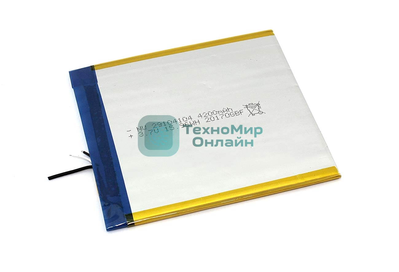 Аккумулятор Li-Pol (батарея) 2.9x104x104 мм 3pin 3.7V/4200mAh