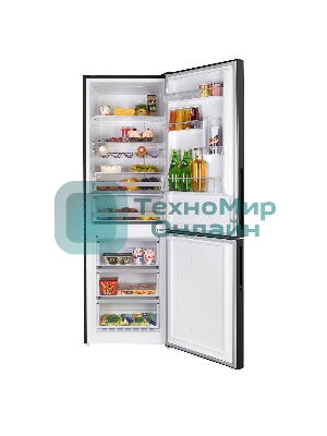 Холодильник Maunfeld MFF185NFB Inverter черный двухкамерный инвертор 240/100л морозилка снизу, No Frost