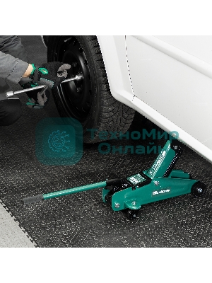 Домкрат гидравлический подкатной, Сибртех 2 т, 135-320 мм, в пластиковом кейсе