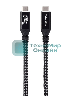 Кабель USB4 TypeCM/CM 8K@30Hz, 40Gbps, PD 240W, медь Telecom 2м TUS840-2M