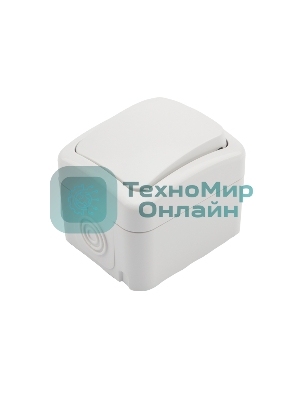 Переключатель проходной Kranz Mini OG открытой установки, IP54 белый