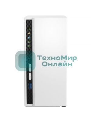 Сетевое хранилище SMB QNAP TS-233 NAS 2 HDD trays. ARM 4-core Cortex-A55 2.0GHz, ram 2 Gb (max), 1x1GbE, 2xUSB 2.0 port,1xUSB 3.2 Gen 1