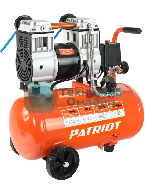 Компрессор поршневой безмасляный Patriot WO 24-220, 200 л/мин, 8 бар, 1250 Вт, 24 л, быстросъемный 1/4