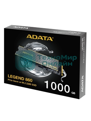 Накопитель SSD ADATA LEGEND 860, 1Tb, PCIe 4.0 x4, 2280, NVMe, R/W 6000/4000, с радиатором