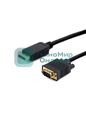 Кабель DisplayPort->VGA Cablexpert CCP-DPM-VGAM-10, 3м, 20M/15M, черный, экран, пакет