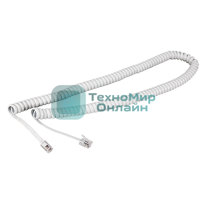 Кабель Rexant витой трубочный 2М телефонный белый