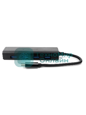 Концентратор USB 3.0 Gembird UHB-C364, 4 порта, Type-C, с доп питанием