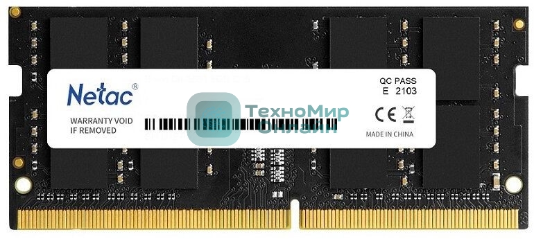 Оперативная память NETAC Basic, DDR4, 8GB (1x8GB), 2666MHz, CL19, SO-DIMM