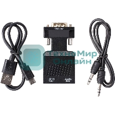 Переходник VCOM CA337A VGA(M)+audio+microUSB --> HDMI(F)1080*60Hz