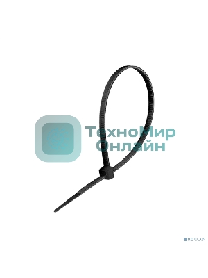 Стяжка (хомут) нейлоновая ExeGate EX293132RUS CV66-300x7.5B (нейлон 6.6, 300x7.5 мм, неоткрывающаяся, halogen free, -40°C - +85°C, черная, 100 шт)