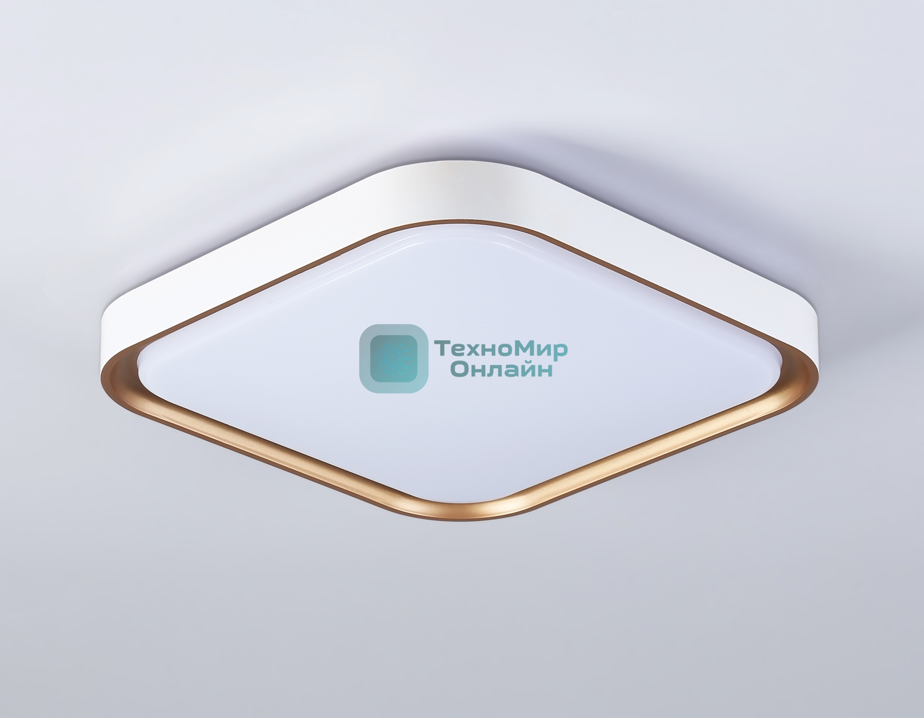 Потолочный светодиодный светильник Ambrella light FZ1253 WH/GD белый/золото 18W 5000K 250*250*60 (Без ПДУ)