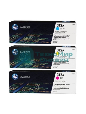 Картридж лазерный набор Hewlett-Packard 312A CF440AM голубой, желтый, пурпурный для HP CLJ Pro M476 2400 стр.