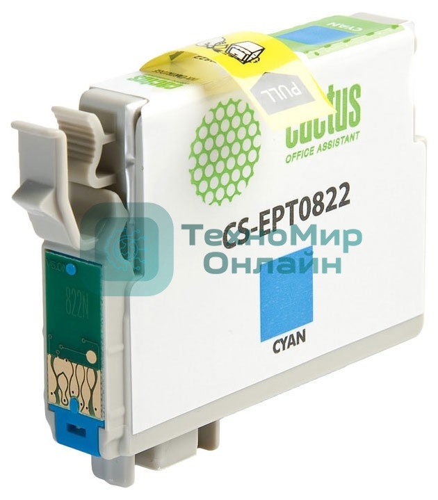 Картридж струйный Cactus CS-EPT0822 (T0822) голубой (13,8 мл) для Epson Stylus Photo R270/290/RX590