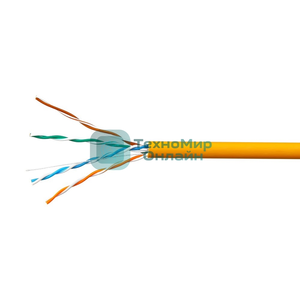 Кабель SkyNet Premium UTPнг-LSZH 4x2x0,51, низкое дымовыделение, нулевое содержание галогенов, медный, FLUKE TEST, кат.5e, однож., 305 м, box, оранжевый
