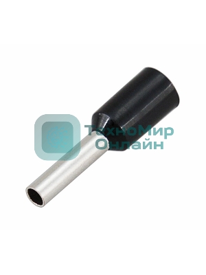 Наконечник штыревой втулочный Rexant изолированный, F-8 мм, 1.5 мм², НШВи 1.5-8/Е 1,5-8/E1508, черный, в упак. 10 шт.