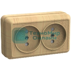 Розетка 2-м ОП Октава 10А IP20 без заземл. сосна IEK ERO20-K03-10-DC