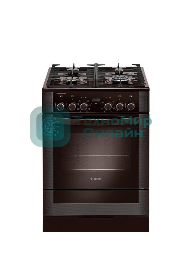 Плита комбинированная Gefest ПГЭ 6502-03 0245 коричневый, конфорок 4 газовых, духовка 55 л, 60 см x 85 см x 60 см