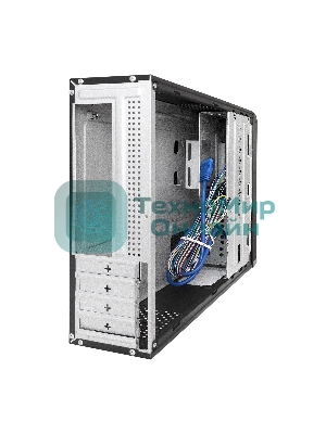 Компьютерный корпус Desktop ExeGate MI-207U-400W-8 (miniITX/mATX, БП M400 с вент. 8см, 1*USB+1*USB 3.0, аудио, черный)