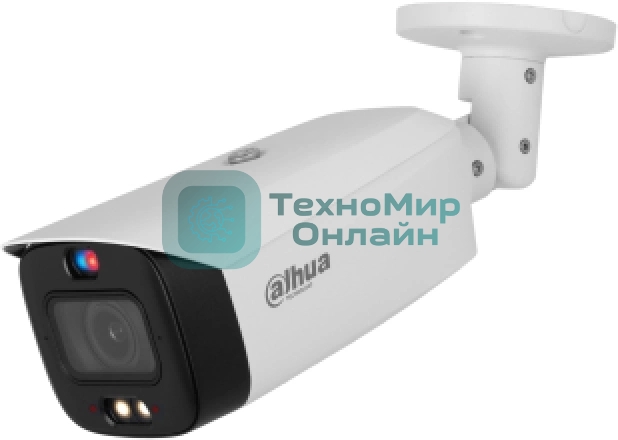 Уличная цилиндрическая IP-видеокамера TiOC DAHUA DH-IPC-HFW3449T1P-ZAS-PV-S5 с ИИ и активным сдерживанием 4Мп, 1/2.7” CMOS, моторизованный объектив 2.7~13,5мм (5x), видеоаналитика, ИК 50м, LED 40м