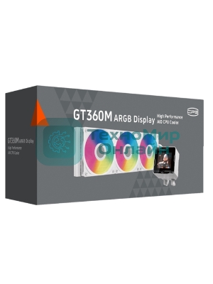Система охлаждения PCCooler GT360 ARGb Display WH (310W, 360мм, LED temp., белый, ARGb/Fans: 3x120мм, 99CFM, 41.5dBA, 3000RPM/Pump 15dBA, 2600RPM, Rad thickness 27мм/S: 1851, 1700, 1200, 115X, AM5, AM4)