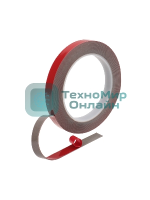 Двухсторонний скотч Rexant, серый, на HBA акриловой основе, 12 мм, ролик 5 м