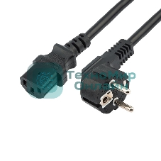 Шнур сетевой Rexant евровилка угловая - евроразъем С13, кабель 3x0,75 мм², длина 3 м. (PVC пакет)