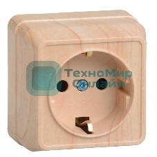 Розетка 1-м ОП Октава 16А РС20-3-ОС с заземл. сосна IEK ERO11-K03-16-DC