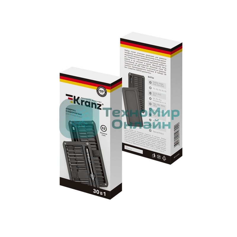 Набор отверток для точных работ Kranz RA-02, 30 предметов