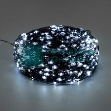 Гирлянда Роса с контроллером 30м, 300LED, IP20, 230В, зеленый провод, белое свечение 