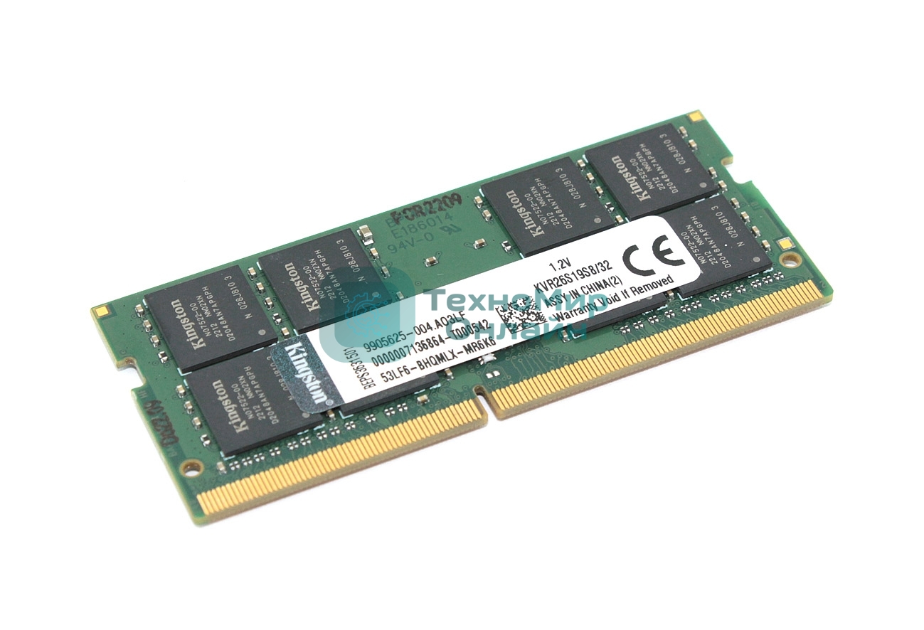 Оперативная память Kingston ValueRAM, DDR4, 32Gb (1x32 GB), 2666 MHz, CL19, SO-DIMM